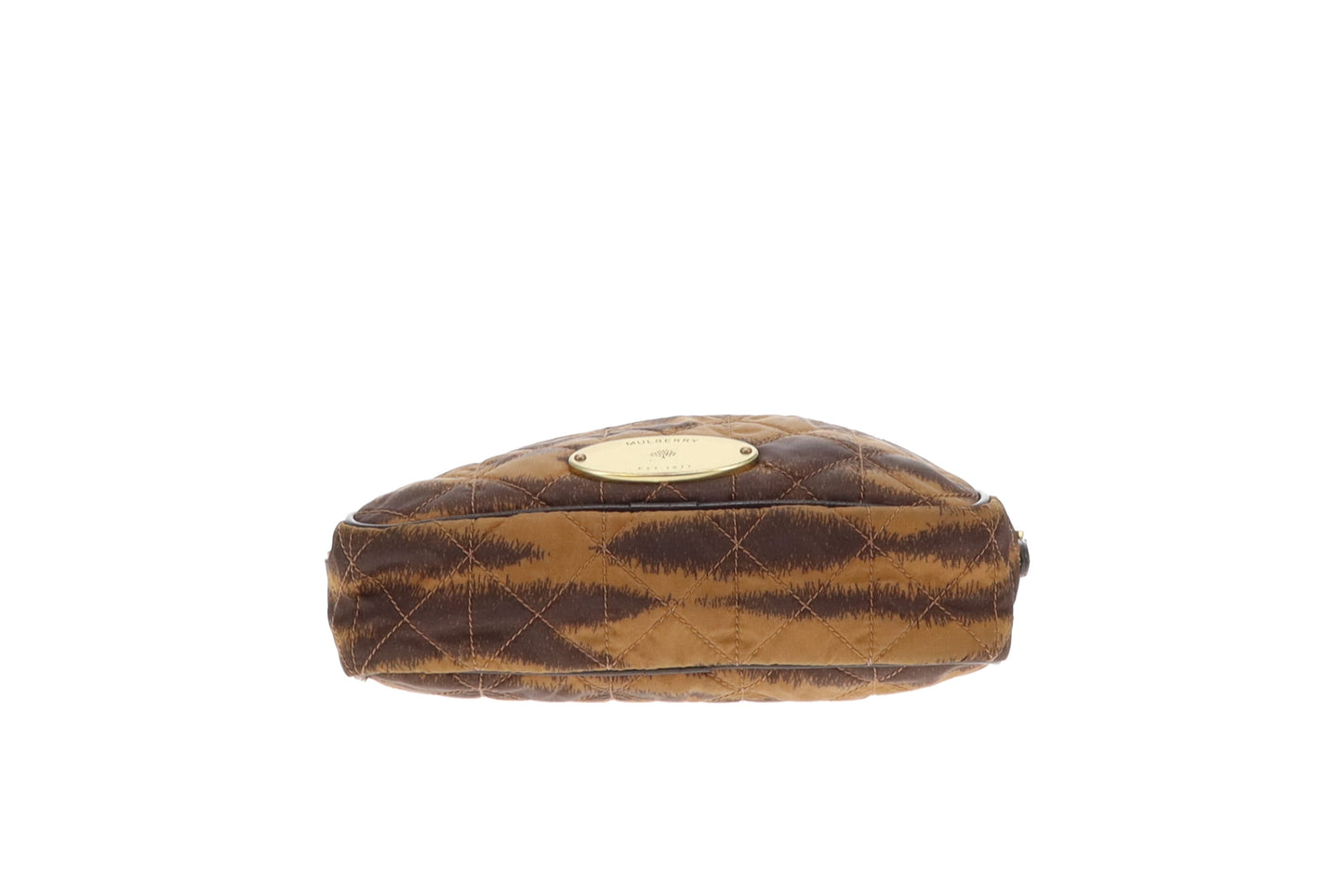 Mulberry Rosie Zipped Satchel Camera Bag in Tiger Print Oak Quilted Nylon & Calfskin
