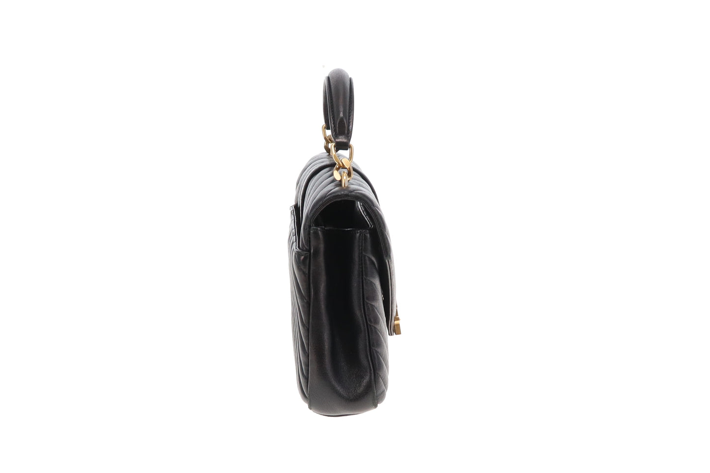 Saint Laurent College Chain Bag Medium Black Leather GHW
