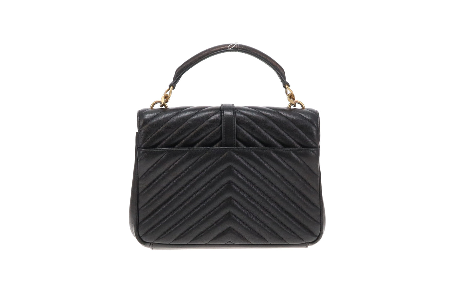 Saint Laurent College Chain Bag Medium Black Leather GHW