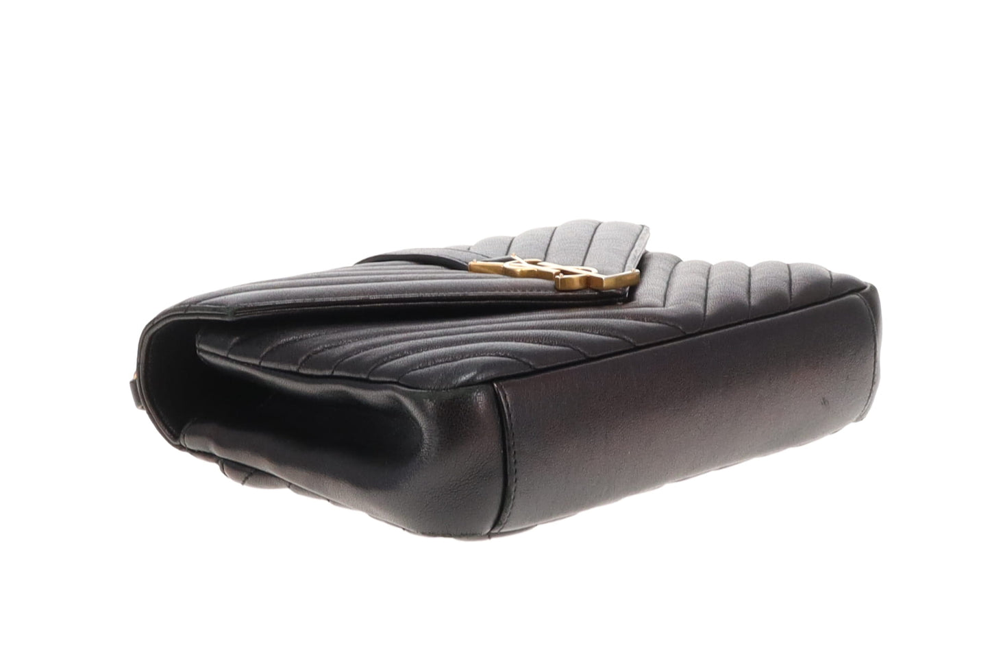 Saint Laurent College Chain Bag Medium Black Leather GHW