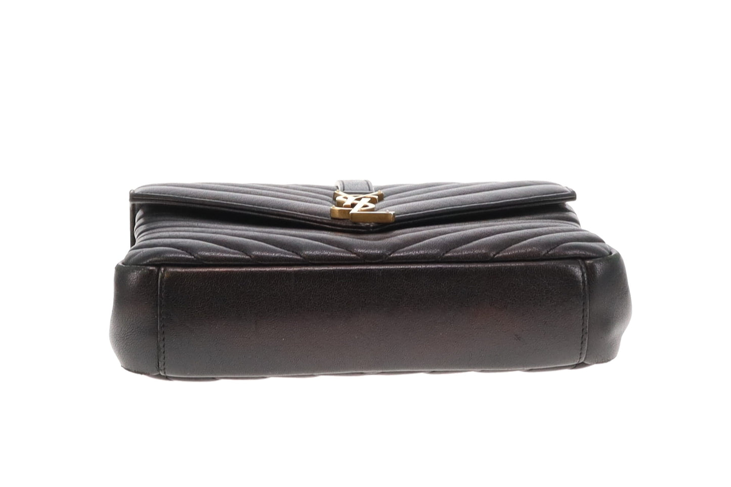 Saint Laurent College Chain Bag Medium Black Leather GHW