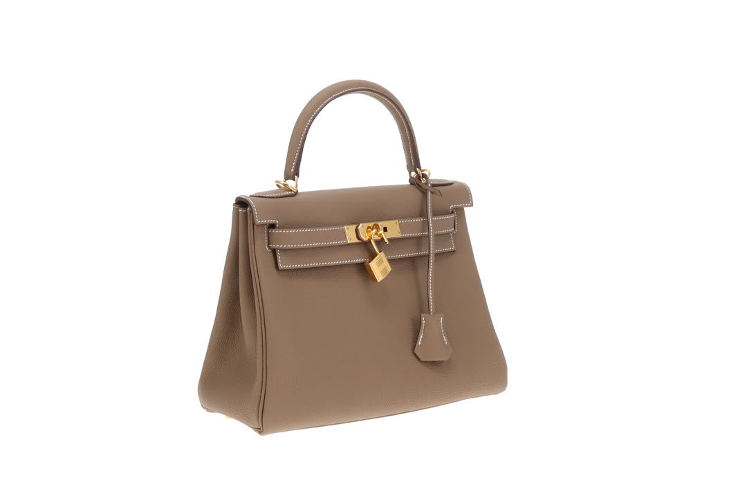 Hermes Kelly 28 Etoupe Togo Leather 2022 Full Set