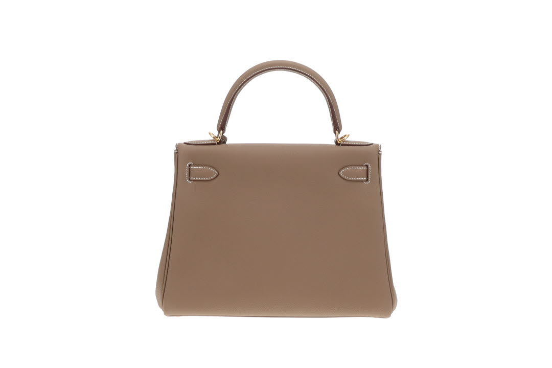 Hermes Kelly 28 Etoupe Togo Leather 2022 Full Set