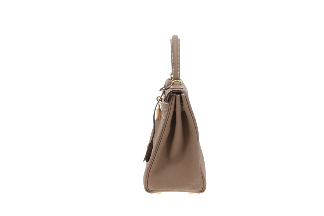 Hermes Kelly 28 Etoupe Togo Leather 2022 Full Set