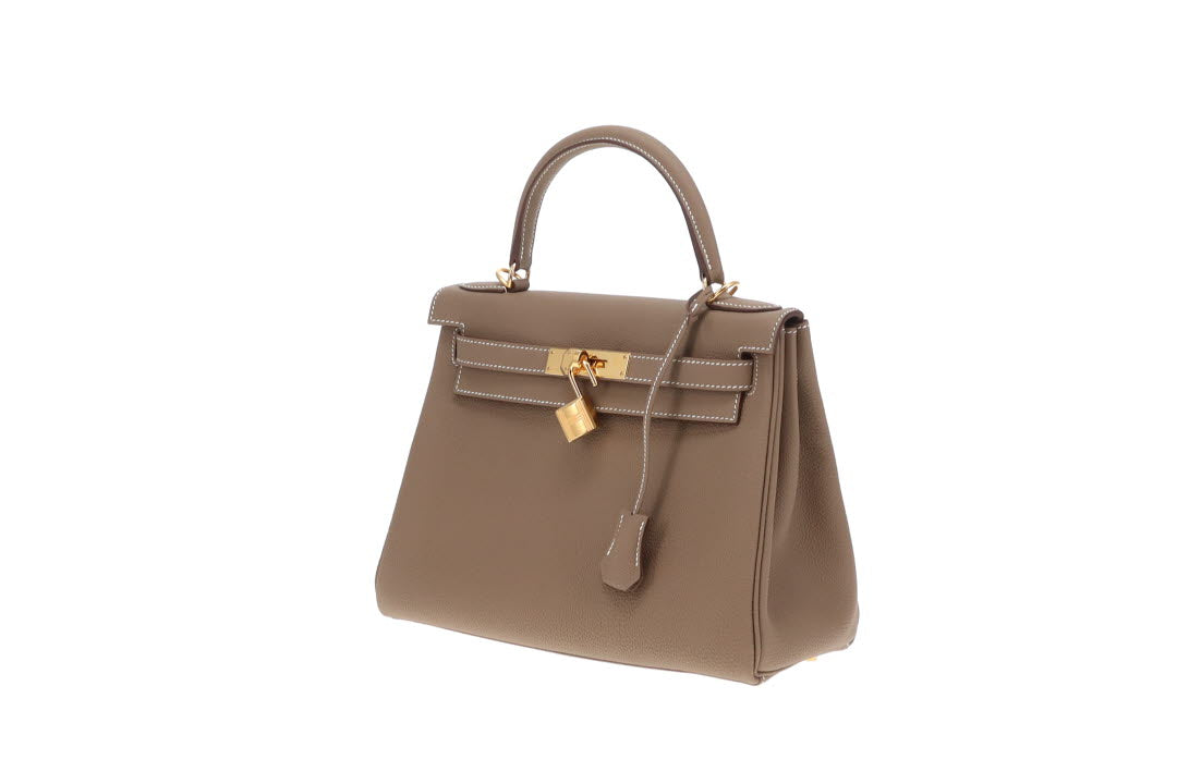 Hermes Kelly 28 Etoupe Togo Leather 2022 Full Set