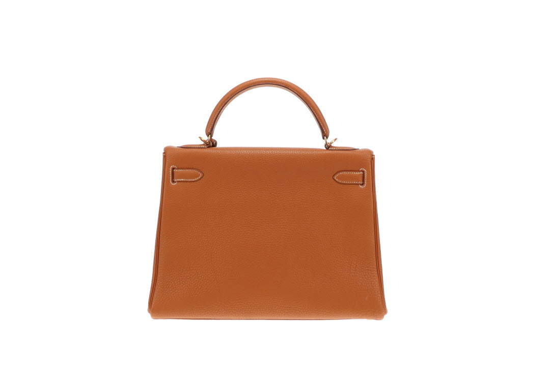 Hermes Kelly 32 In Gold Togo Leather 2003 Vintage