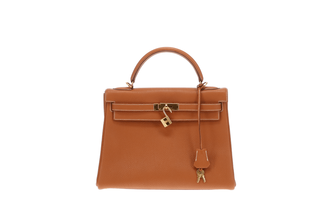 Hermes Kelly 32 In Gold Togo Leather 2003 Vintage