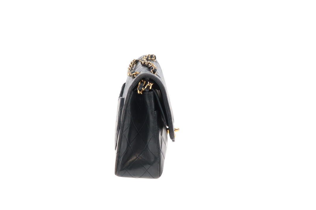 Chanel Classic Double Flap Navy Lambskin Vintage 1986/88