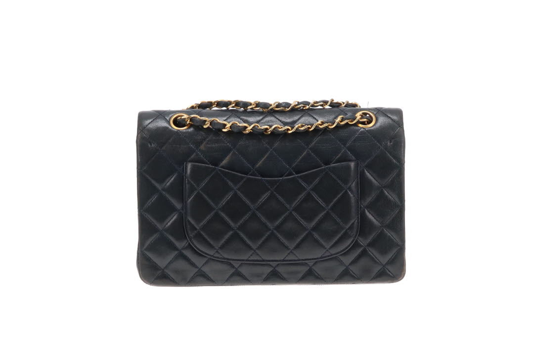 Chanel Classic Double Flap Navy Lambskin Vintage 1986/88