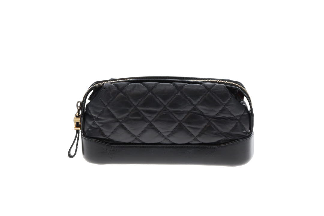 Chanel Gabrielle Cosmetic Pouch Black Calfskin 2018