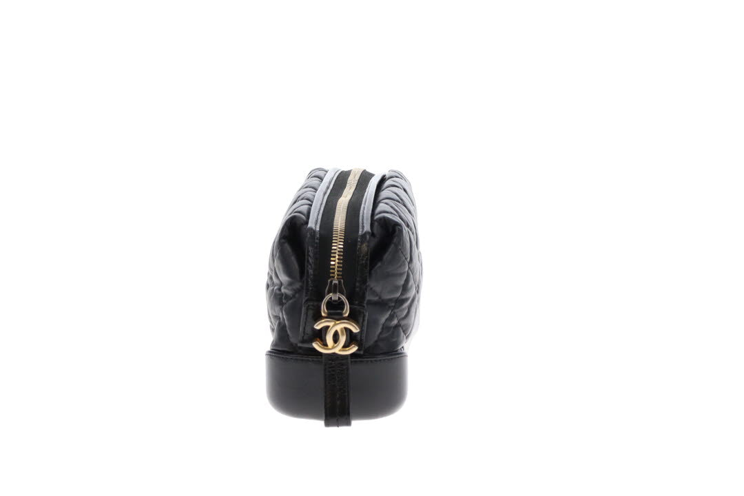 Chanel Gabrielle Cosmetic Pouch Black Calfskin 2018