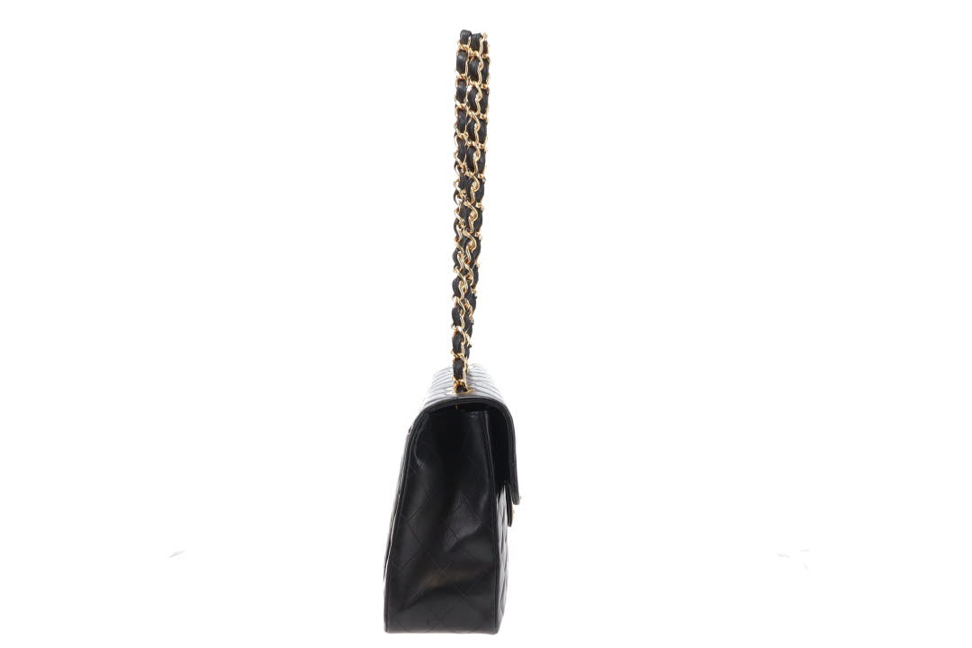 Chanel Black Vintage Lambskin Maxi Single Flap 1991/94