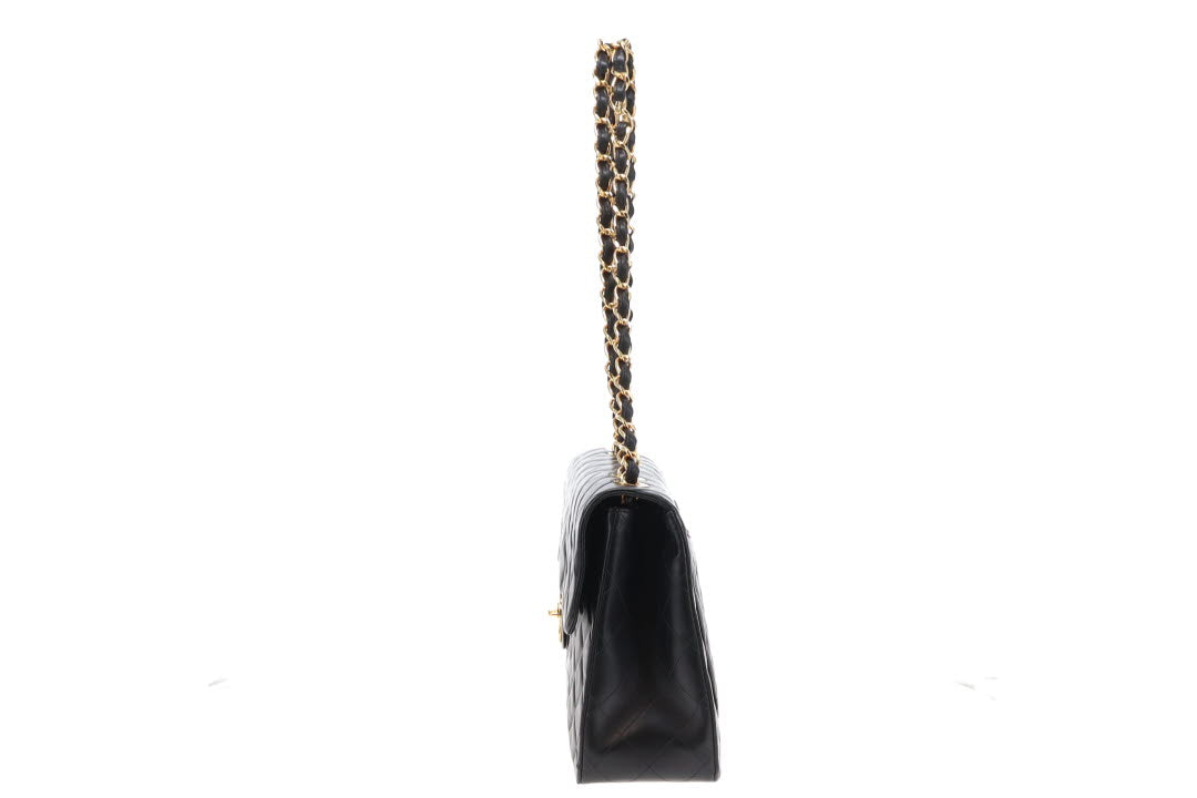 Chanel Black Vintage Lambskin Maxi Single Flap 1991/94
