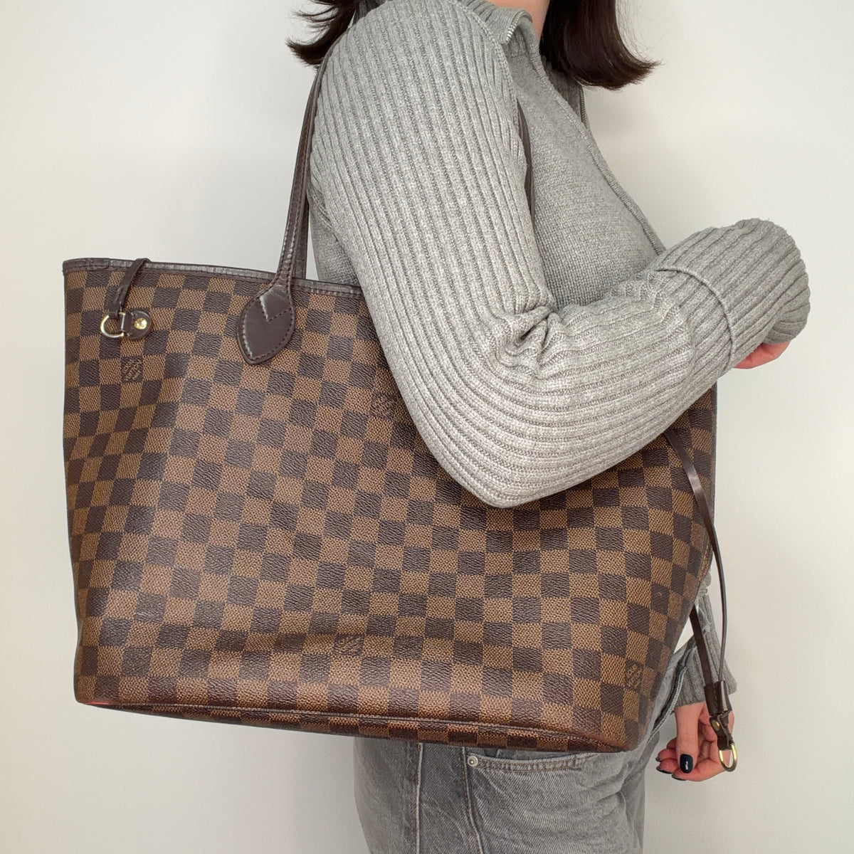 Louis Vuitton Neverfull MM with Pochette in Damier Ebene SF4108 - 2018