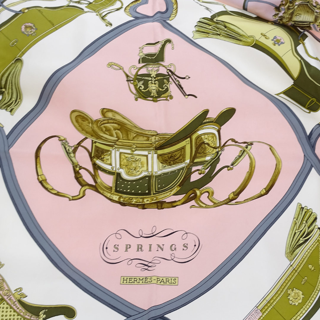 Hermes Springs 100 % Silk Scarf 90