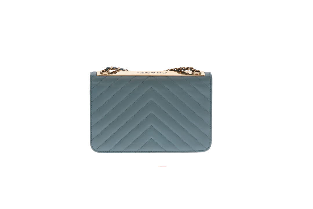 Chanel Trendy Wallet on Chain Sea Blue GHW 2018