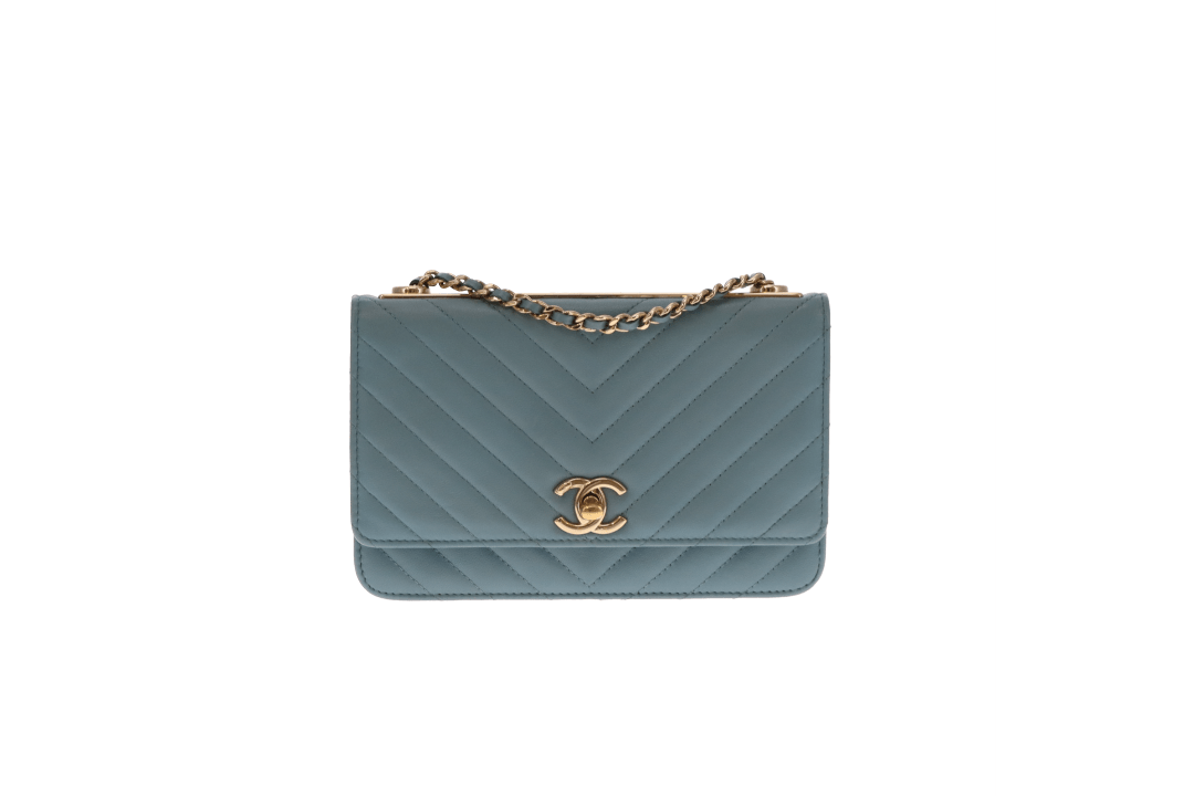 Chanel Trendy Wallet on Chain Sea Blue GHW 2018