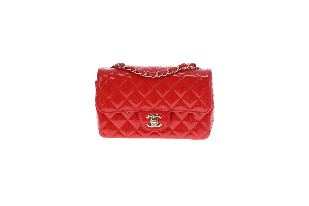 Chanel Mini Rectangle Flap Bag Red Patent GHW 2019