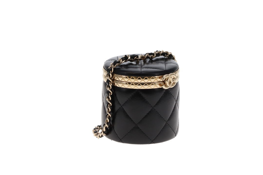 Chanel 22k Lambskin Round Vanity Bag