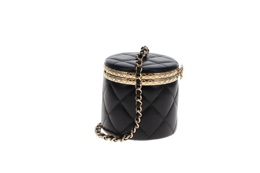 Chanel 22k Lambskin Round Vanity Bag