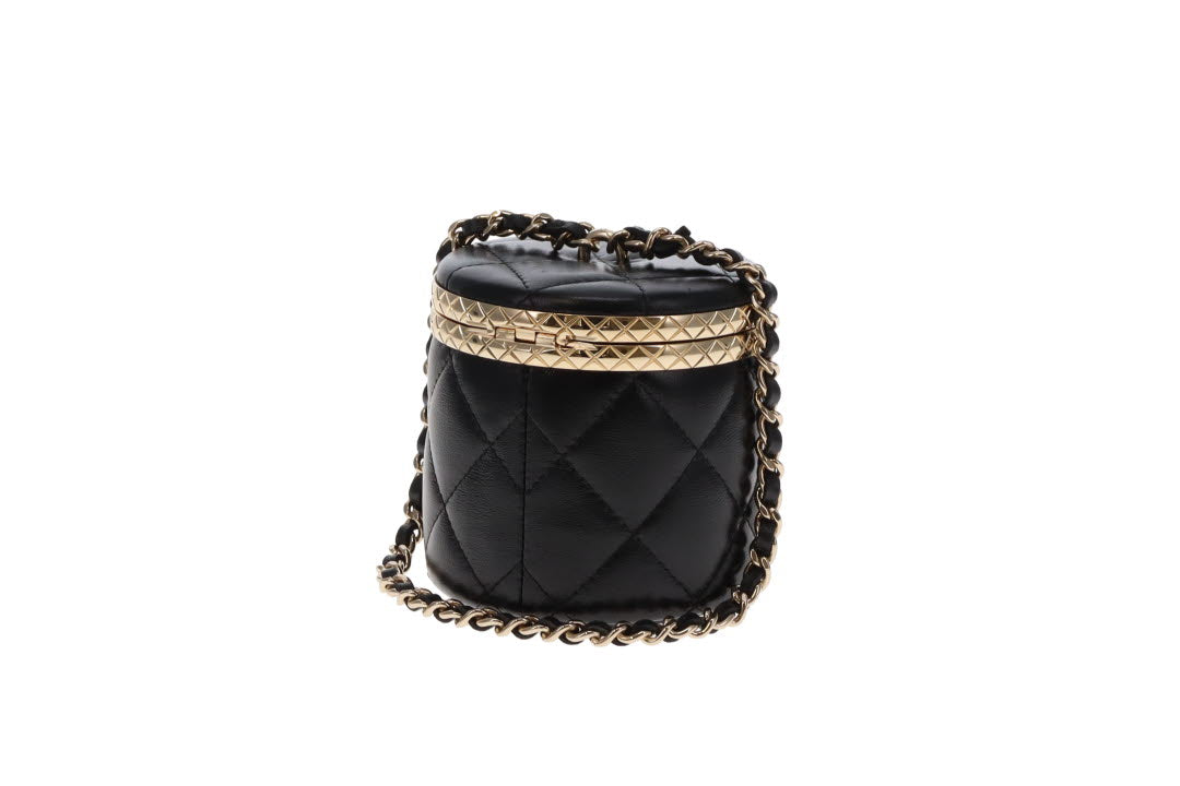 Chanel 22k Lambskin Round Vanity Bag
