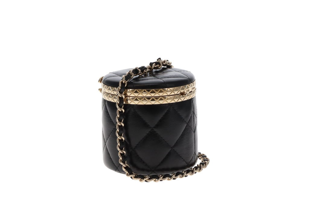 Chanel 22k Lambskin Round Vanity Bag
