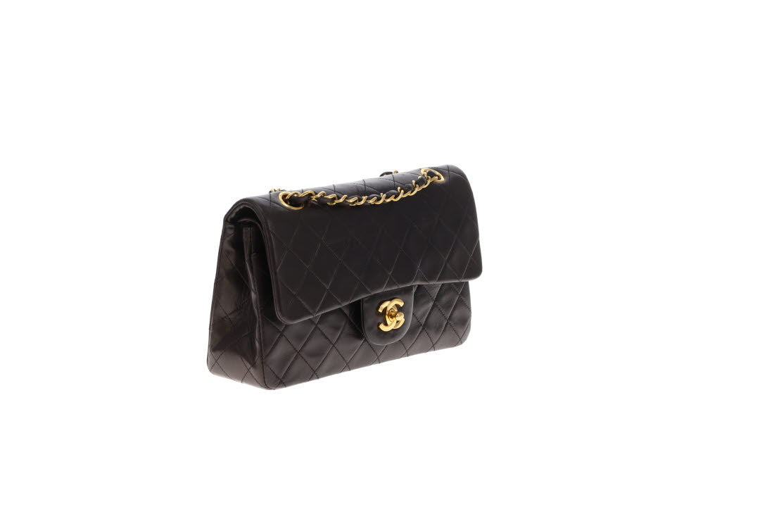 Chanel Classic Double Flap Small Dark Brown Lambskin GHW 1994/96
