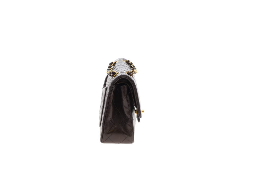Chanel Classic Double Flap Small Dark Brown Lambskin GHW 1994/96
