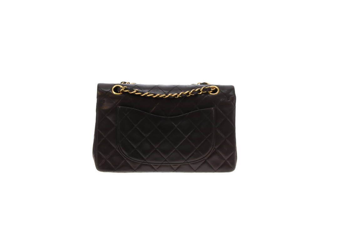 Chanel Classic Double Flap Small Dark Brown Lambskin GHW 1994/96