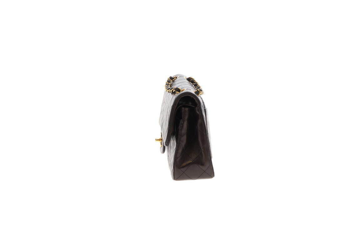 Chanel Classic Double Flap Small Dark Brown Lambskin GHW 1994/96