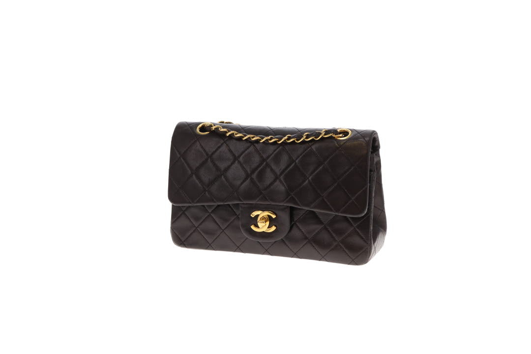 Chanel Classic Double Flap Small Dark Brown Lambskin GHW 1994/96