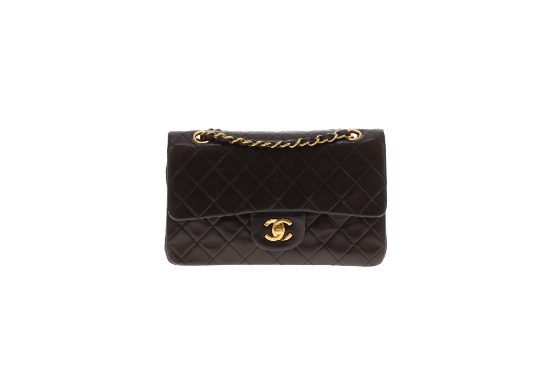 Chanel Classic Double Flap Small Dark Brown Lambskin GHW 1994/96