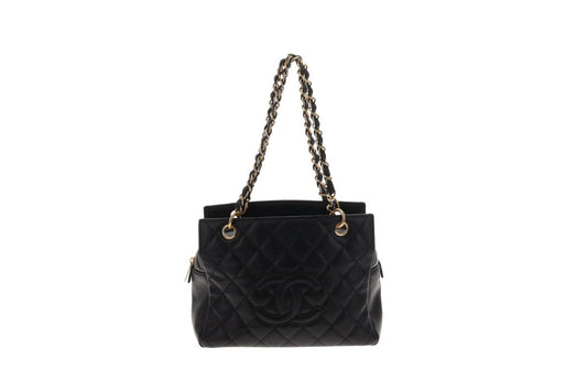 Chanel Petite Timeless Tote (PTT) In Black Caviar Calfskin Leather Vintage 2006/08