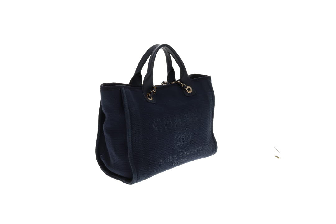 Chanel Small Deauville Tote Navy Blue 2022