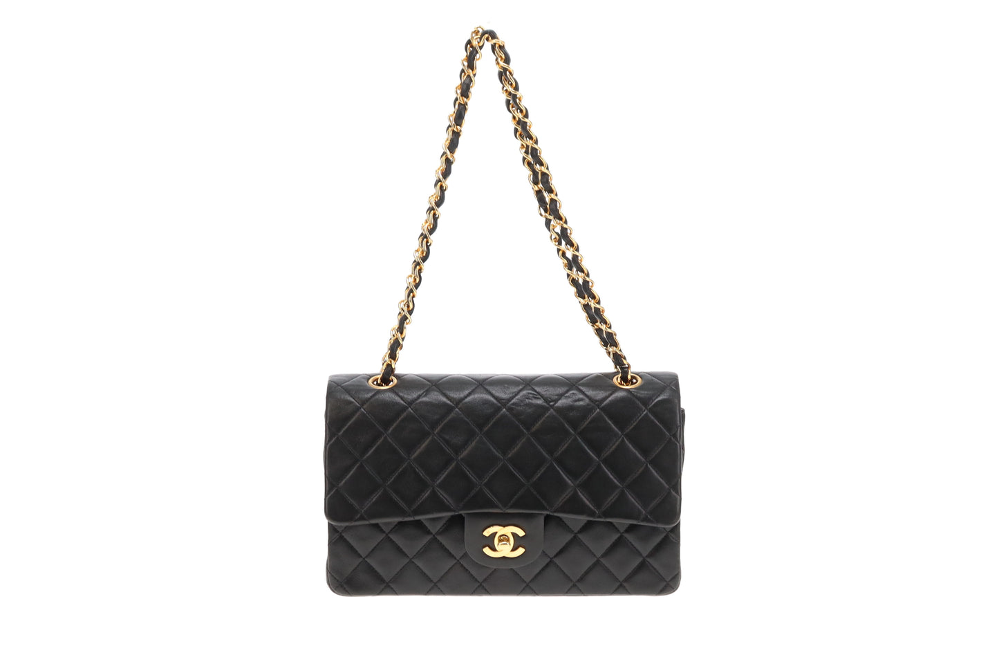 Chanel Classic Lambskin Double Flap Medium Black 1996/97