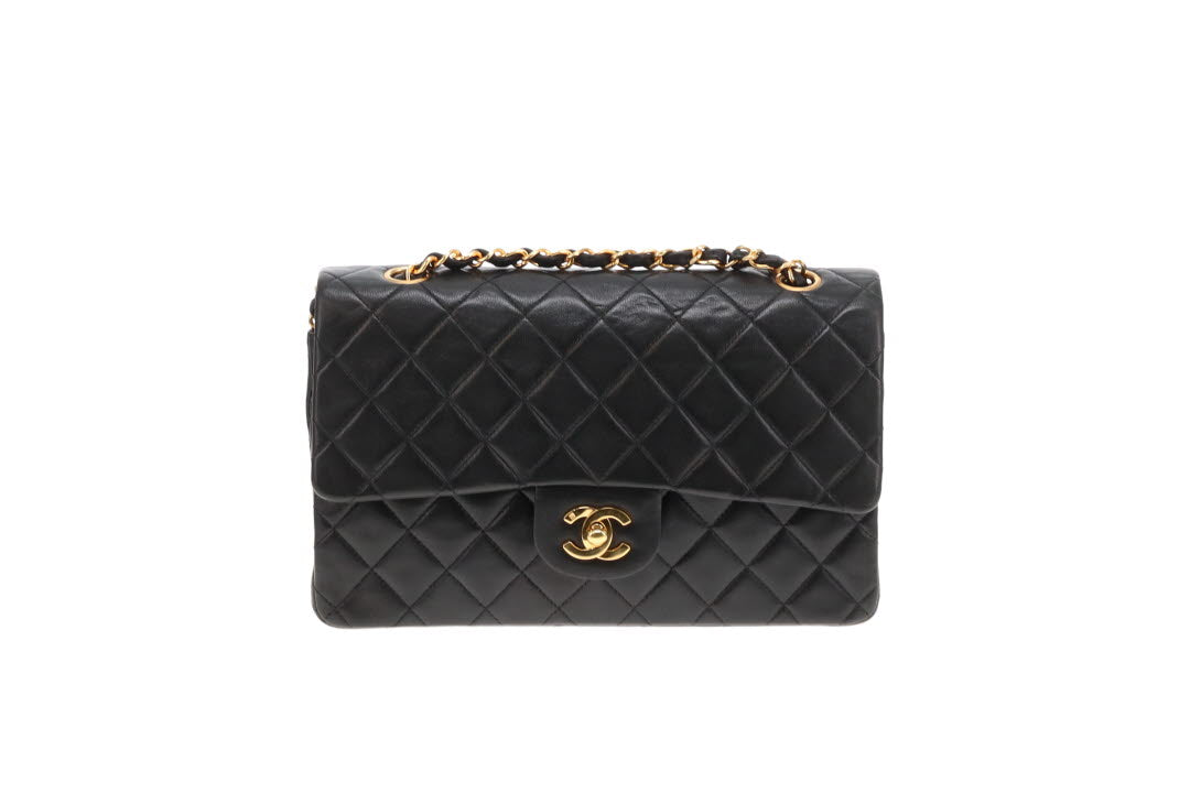 Chanel Classic Lambskin Double Flap Medium Black 1996/97