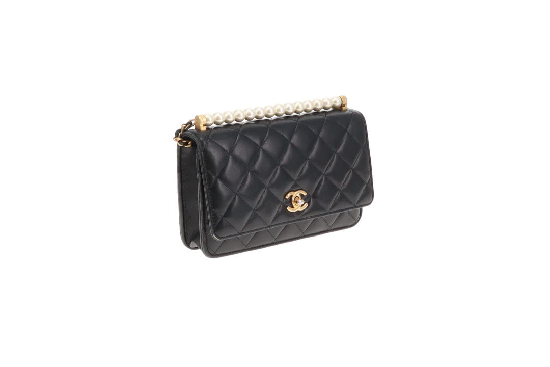 Chanel Chic Pearls Wallet on Chain Black Lambskin