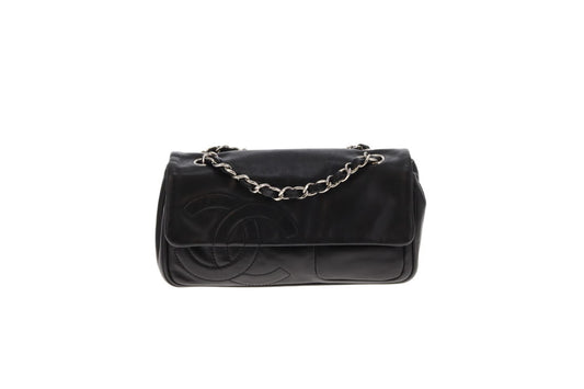 Chanel Diagonal CC Flap Bag Black Lamskin 2006/08