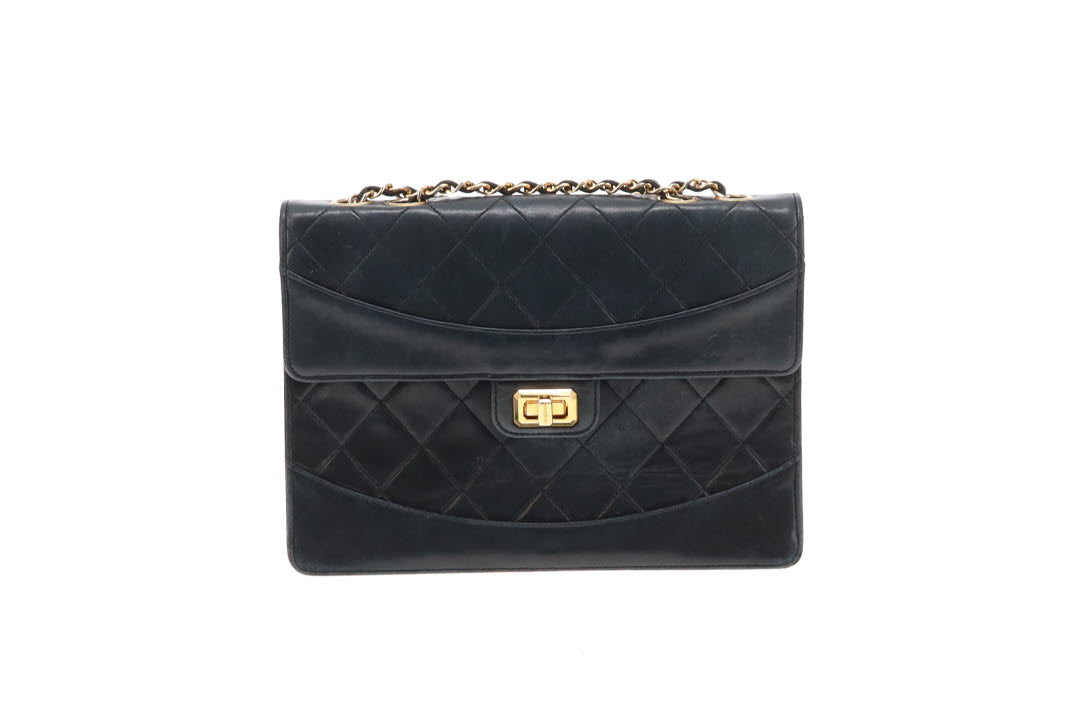 Chanel Mademoiselle Vintage Flap Bag In Lambskin 1990