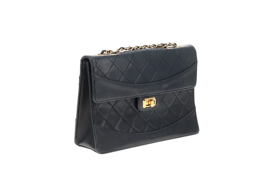 Chanel Mademoiselle Vintage Flap Bag In Lambskin 1990