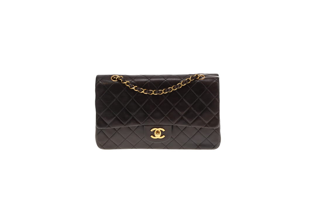 Chanel Classic Double Flap Medium Vintage Dark Brown GHW 1994/96