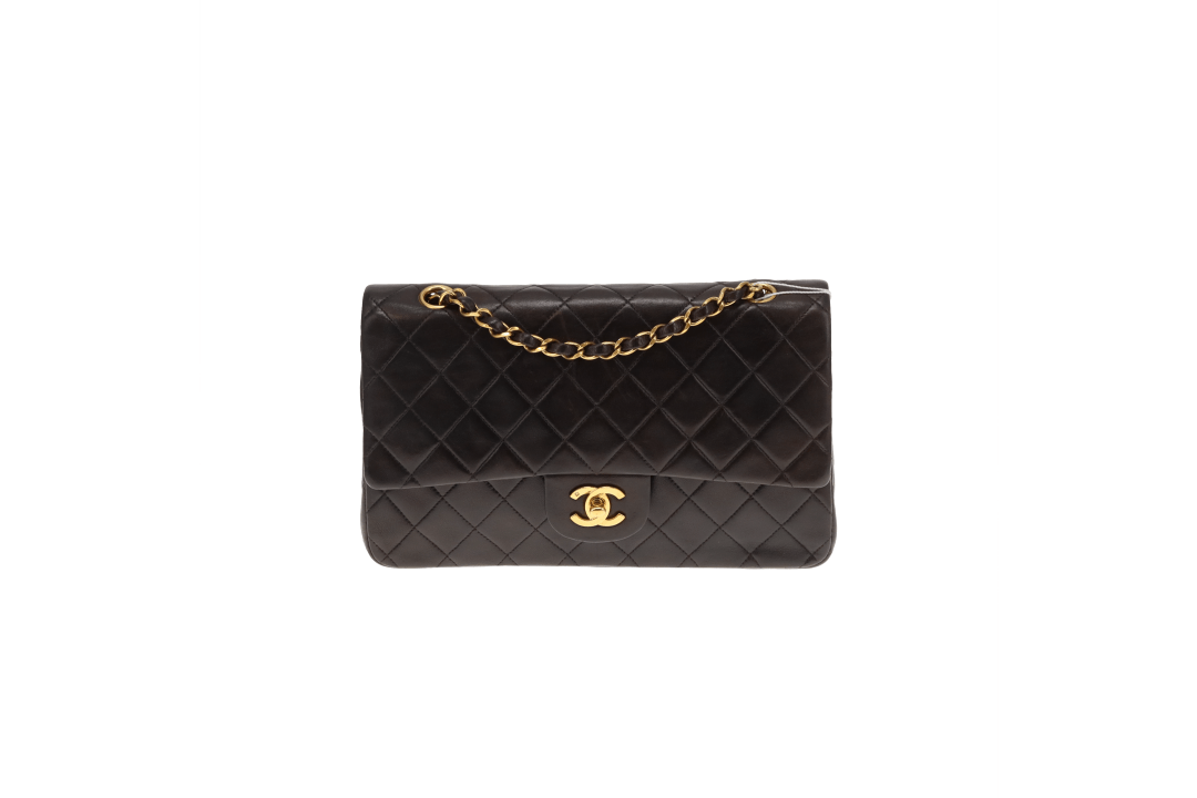 Chanel Classic Double Flap Medium Vintage Dark Brown GHW 1994/96