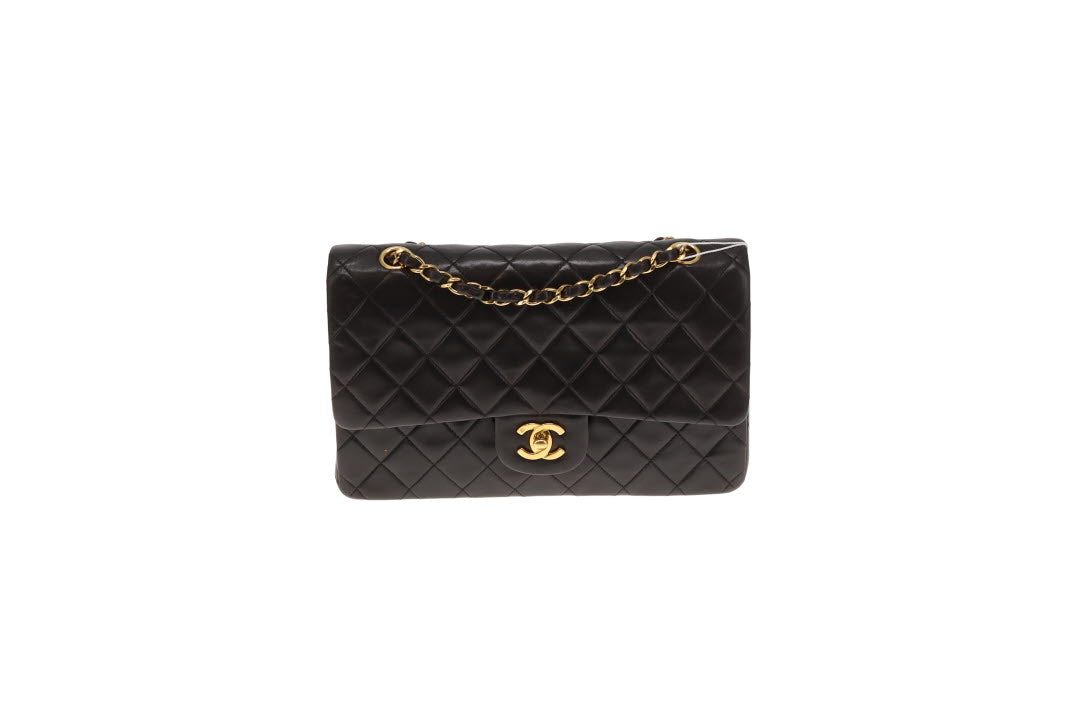 Chanel Classic Double Flap Medium Vintage Black Lambskin GHW 1994/96