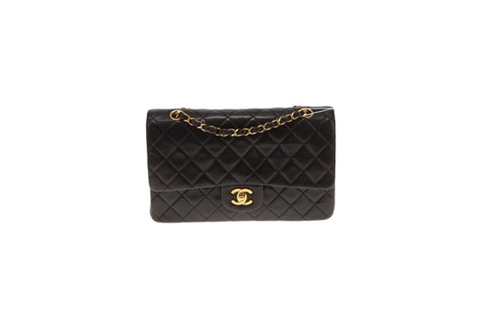 Chanel Classic Double Flap Medium Vintage Black Lambskin GHW 1994/96