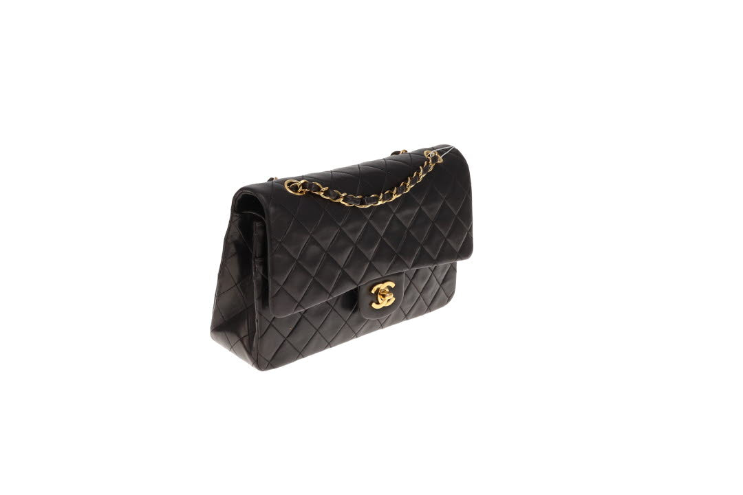 Chanel Classic Double Flap Medium Vintage Black Lambskin GHW 1994/96