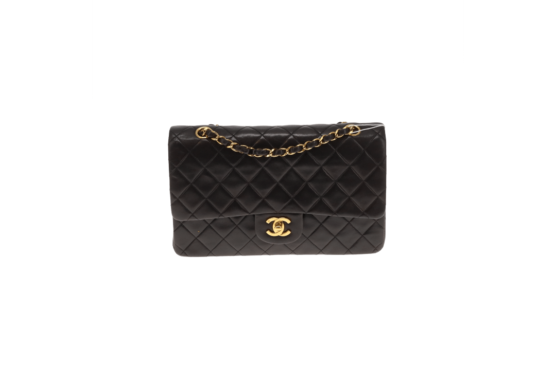 Chanel Classic Double Flap Medium Vintage Black Lambskin GHW 1994/96
