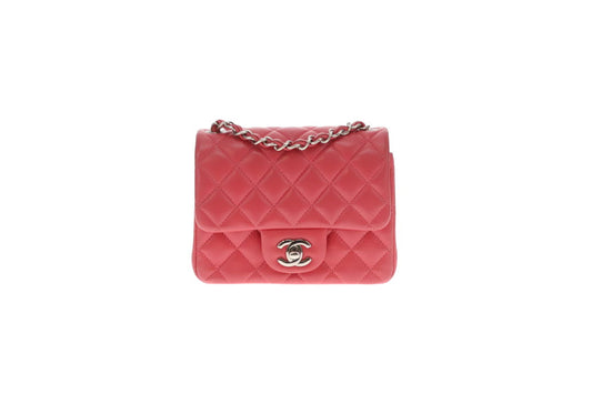 Chanel Classic Mini Square Flap Pink SHW 2019