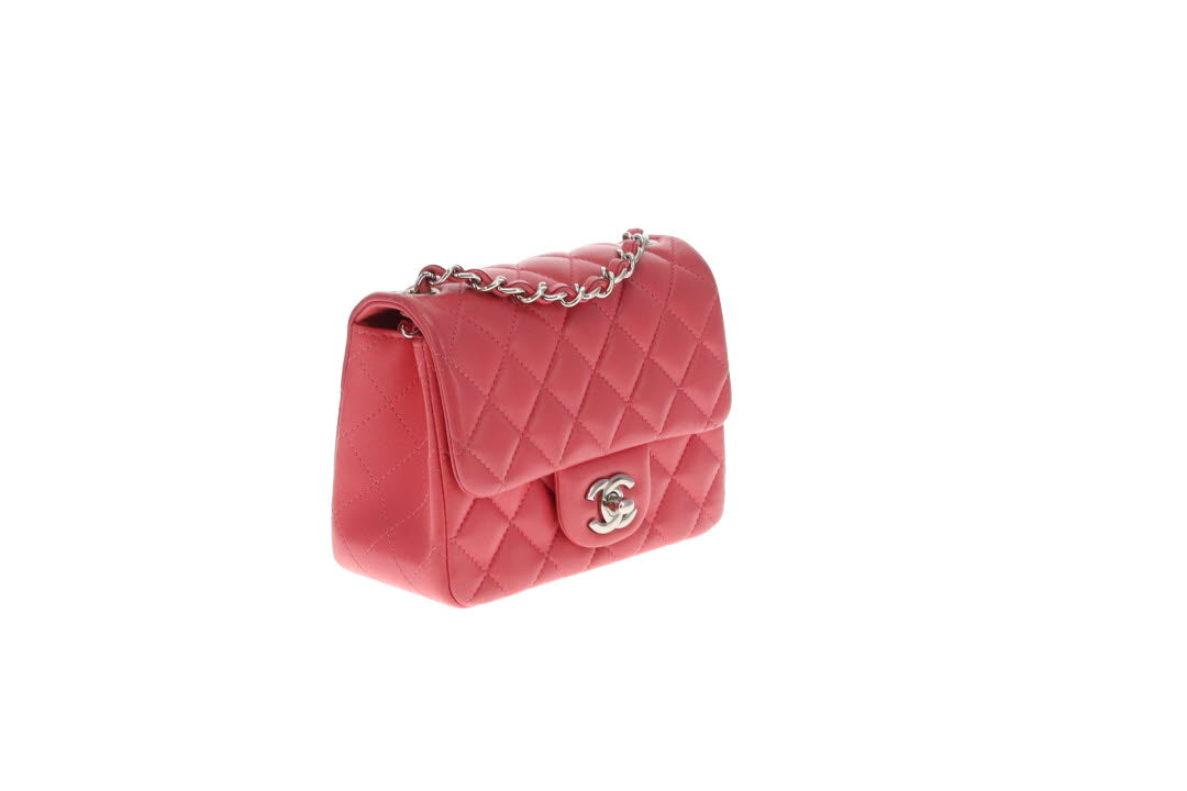 Chanel Classic Mini Square Flap Pink SHW 2019