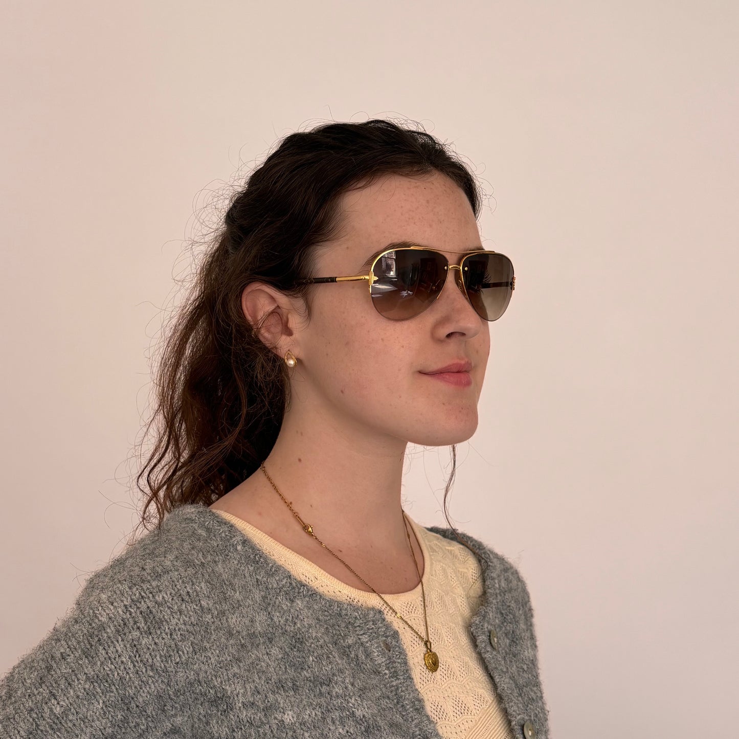 Louis Vuitton Petite Viola Pilote Aviator Sunglasses Z0571U