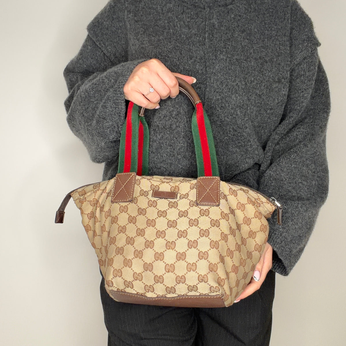 Gucci Tote Mini GG Canvas with Web Handles